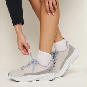 NIB HOKA x Reformation Mach 6 LS Crochet sz 7.5 Flint Grey Rainy Day SOLD OUT